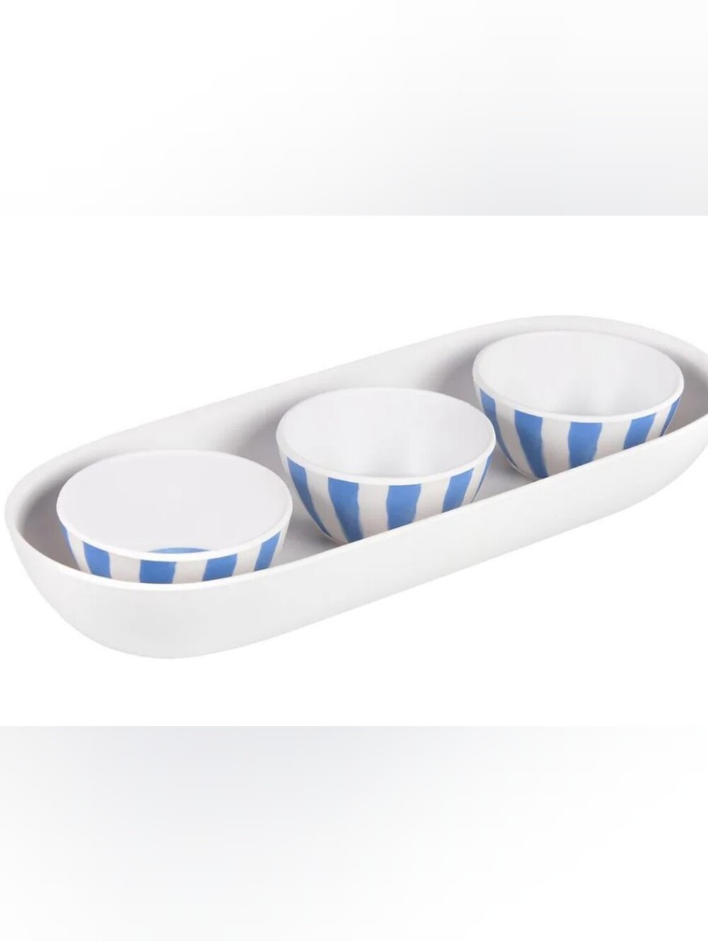 Dip Bowls & Tray Set (4) Piece New